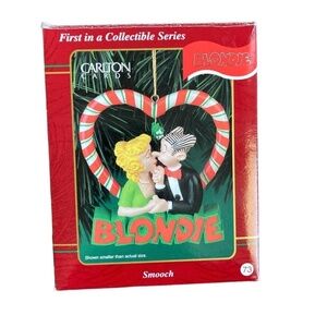 CARLTON Vintage 1999 Comic Blondie "Smooch" Hanging Ornament